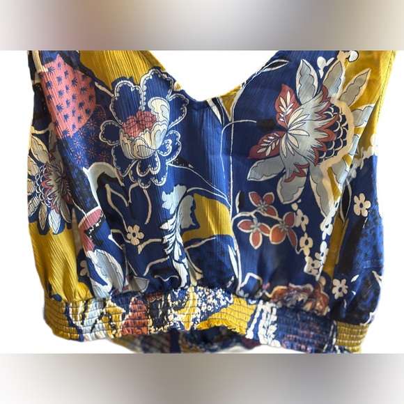 Free People Intimately โWeekend in Montaukโ Blue Floral Tie Strap Crop Top NWT ๐ผ - Picture 8 of 12